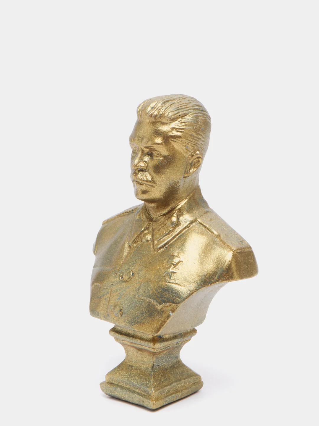 Бюст "Сталин", состаренная латунь, 13 х 9 х 5 см