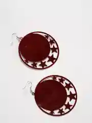 Бордовый серьги "Пацифист"