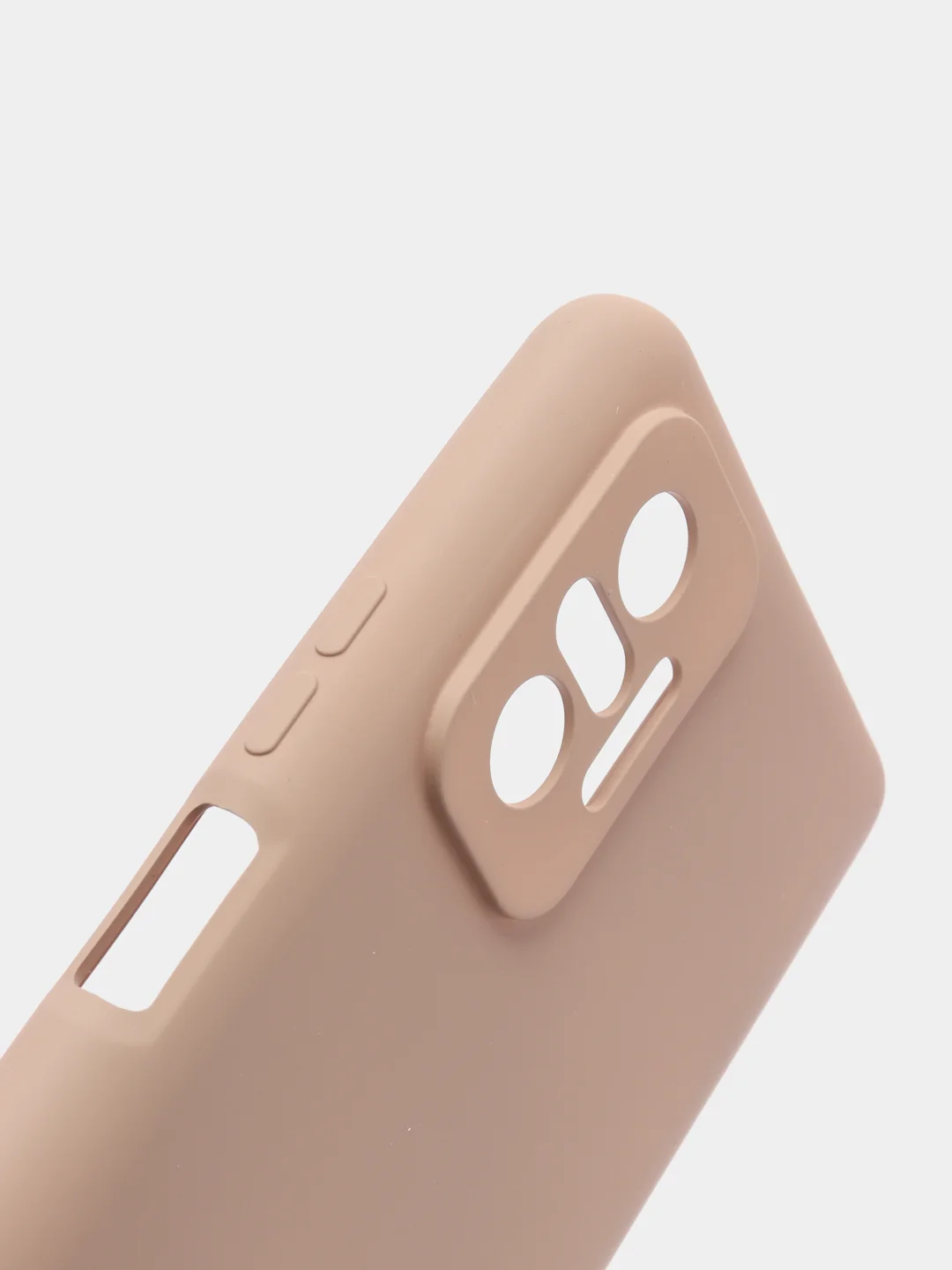 Бежевый чехол для Xiaomi Redmi NOTE 10 pro с защитой камеры и бархатом внутри