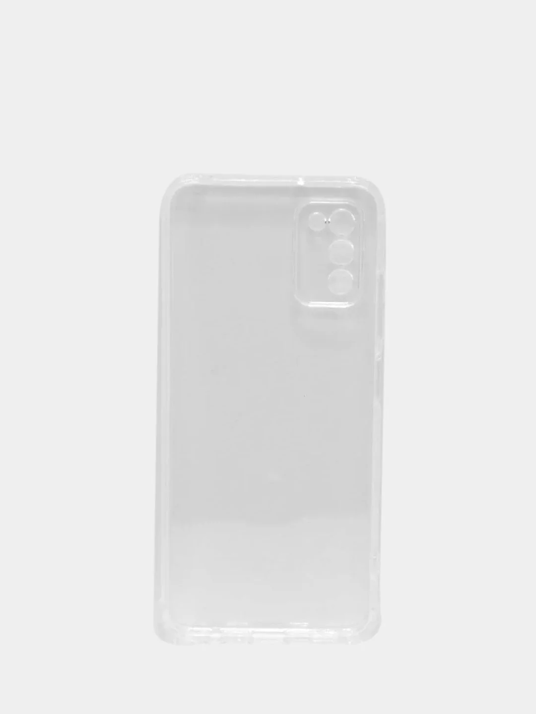 Силиконовый чехол накладка Samsung A03S усиленные углы, защита вокруг камер, прозрачный