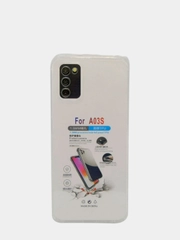 Силиконовый чехол накладка Samsung A03S усиленные углы, защита вокруг камер, прозрачный