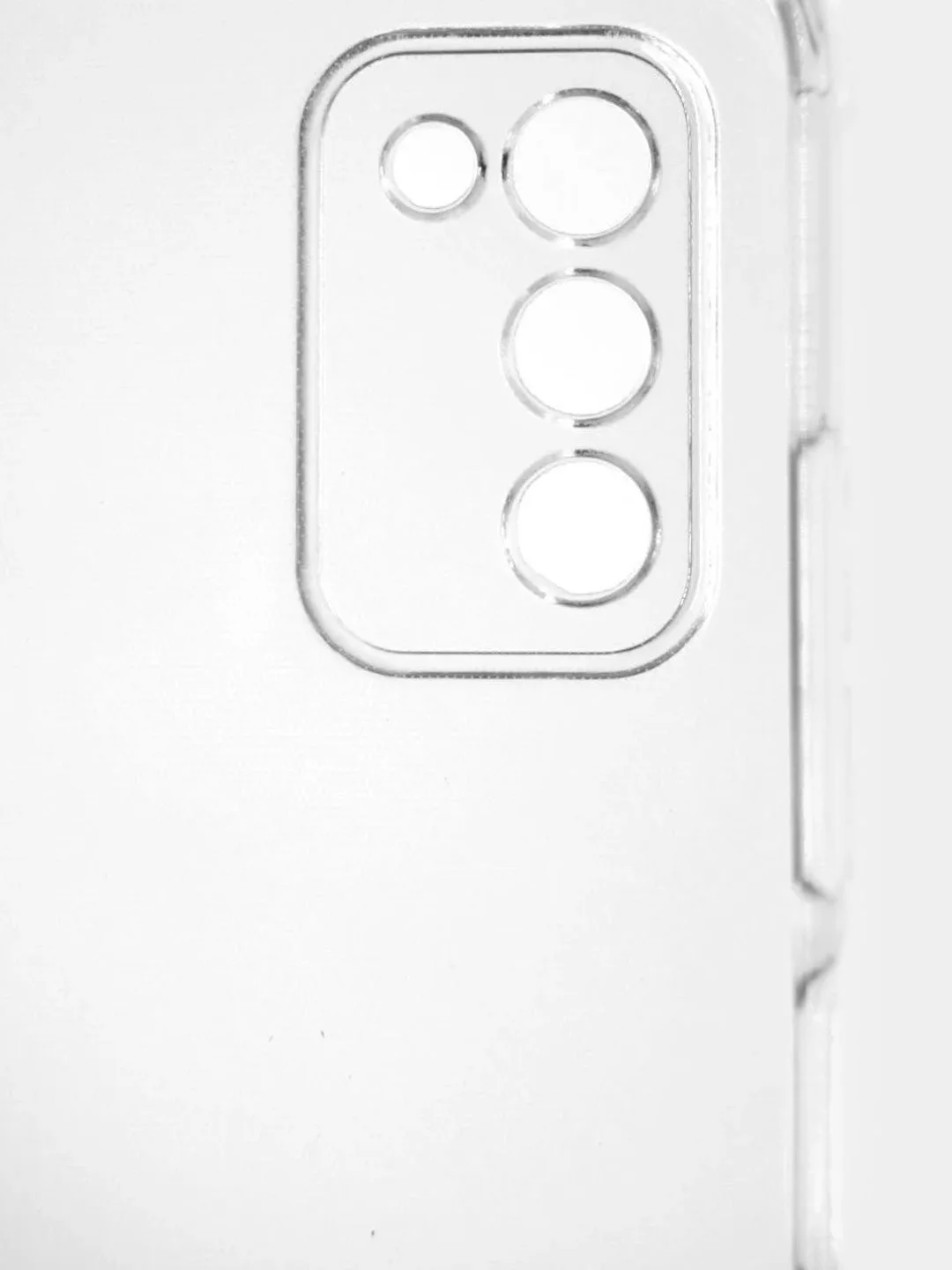 Силиконовый чехол накладка Samsung A03S усиленные углы, защита вокруг камер, прозрачный