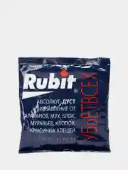 Синий средство от насекомых Rubit "Дуст Абсолют", порошок от тараканов, мух и муравьев, 120 г