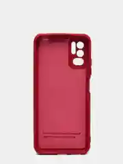 Вишнёвый чехол с защитой камеры и бархатом внутри Xiaomi Poco M3 pro, Redmi Note 10T