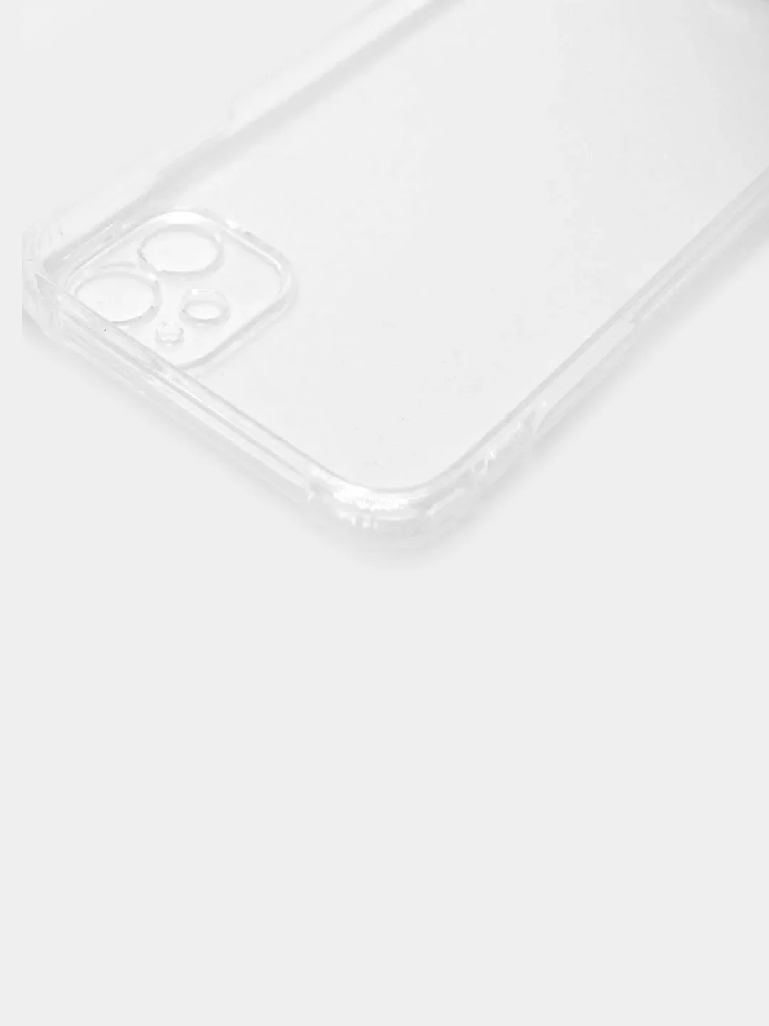 Силиконовый чехол iPhone 11 усиленные углы, защита вокруг камер, прозрачный