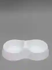 Белый миска для кошек и собак, двойная