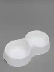 Белый миска для кошек и собак, двойная