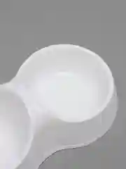 Белый миска для кошек и собак, двойная