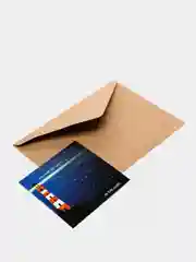 Синий открытка 8x8см кофе, корги, пингвин, мишка