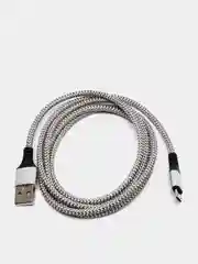 Серебряный кабель для зарядки телефона Micro-USB