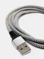 Серебряный кабель для зарядки телефона Micro-USB