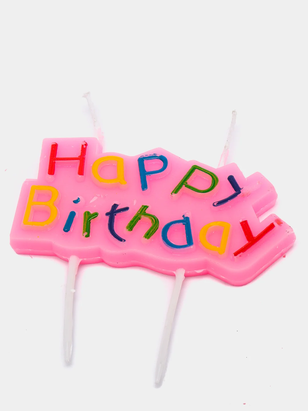 Розовый набор цветных свечей Happy B-Day, с 4 шарами