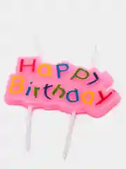 Розовый набор цветных свечей Happy B-Day, с 4 шарами
