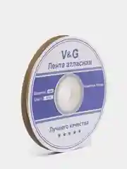 Золотой лента атласная, 6 мм, рулон 27 м