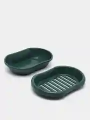 Зеленый мыльница открытая с решеткой
