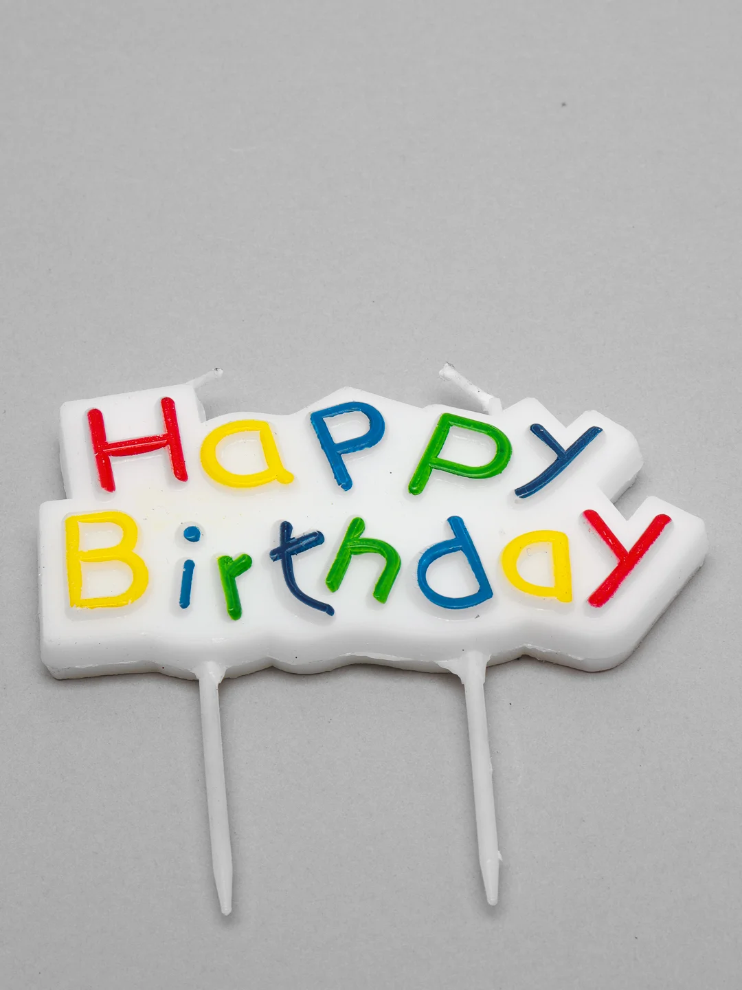 Белый набор цветных свечей Happy B-Day, с 4 шарами