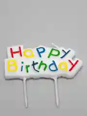Белый набор цветных свечей Happy B-Day, с 4 шарами