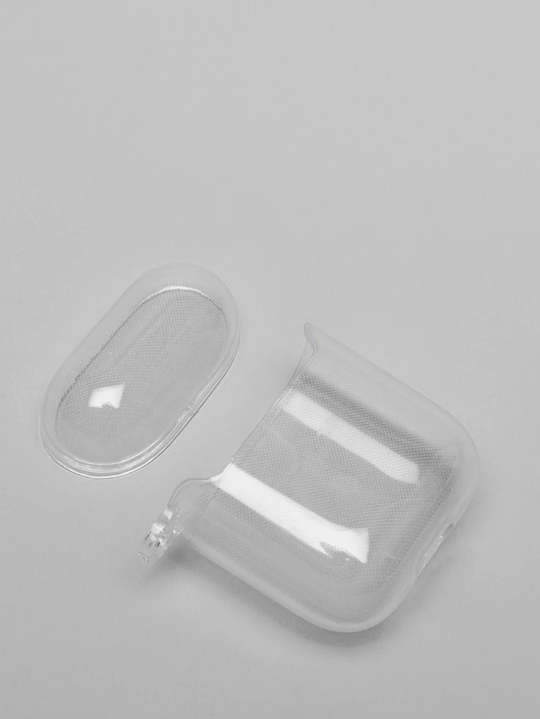 Прозрачный чехол для Apple Airpods 1/2, прозрачный, силиконовый