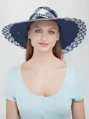 Синий шляпа женская