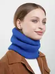 Синий шарф утепленный