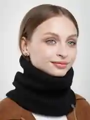 Черный шарф утепленный