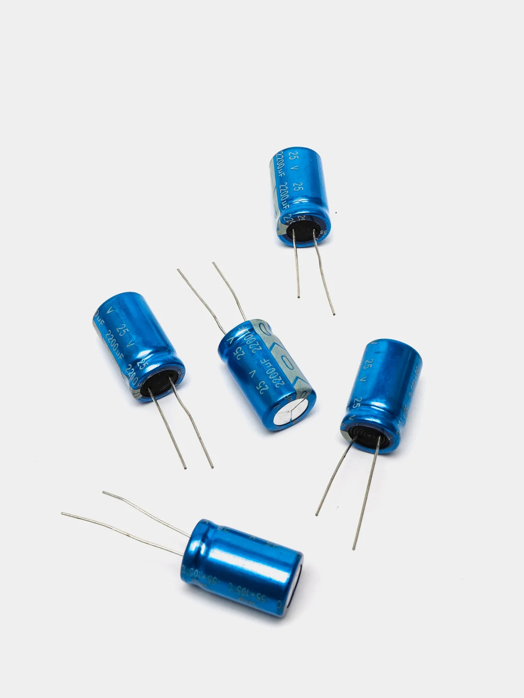 5 штук 2200мкФ 25в Конденсатор электролитический 2200UF 25V 105C 13х21 JB