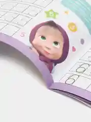 Розовый прописи Маша и Медведь,Печатные буквы, Цифры