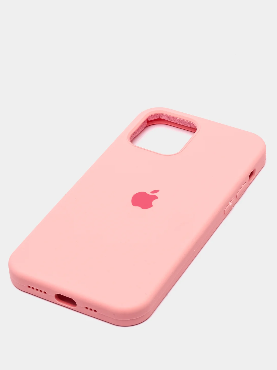 Красный чехол для iPhone 12 / 12 Pro (6.1") Silicone Case закрытый низ с логотипом