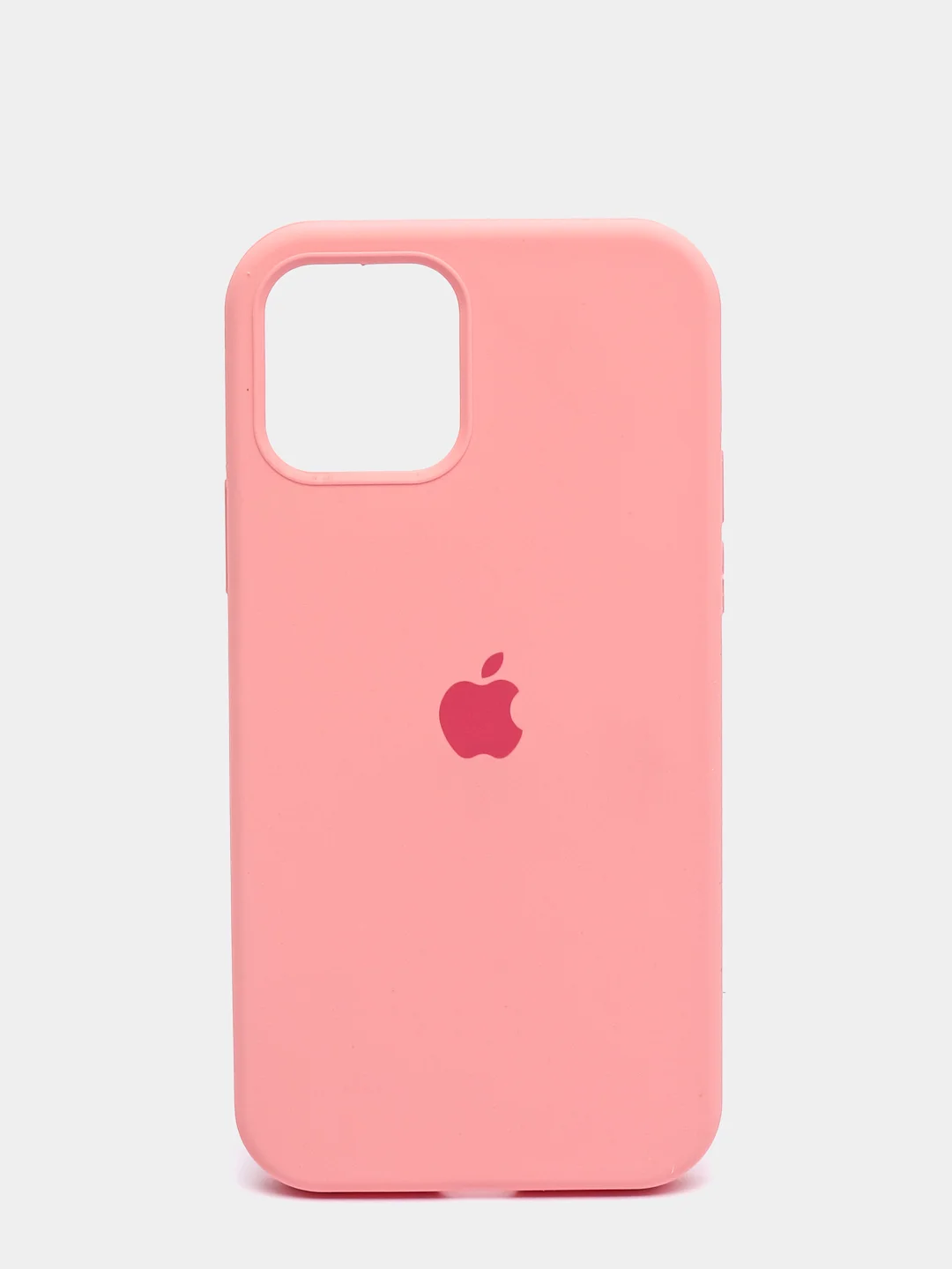 Красный чехол для iPhone 12 / 12 Pro (6.1") Silicone Case закрытый низ с логотипом