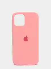 Красный чехол для iPhone 12 / 12 Pro (6.1") Silicone Case закрытый низ с логотипом