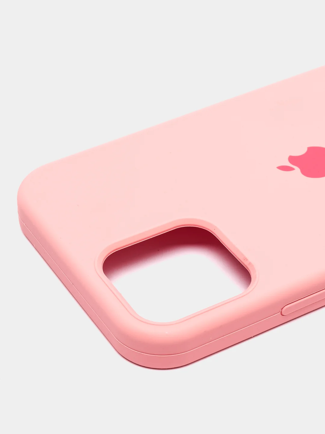 Красный чехол для iPhone 12 / 12 Pro (6.1") Silicone Case закрытый низ с логотипом