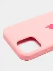 Красный чехол для iPhone 12 / 12 Pro (6.1") Silicone Case закрытый низ с логотипом