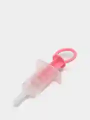 Кораллово-розовый шприц дозатор для ввода лекарств с мерным стаканчиком и мягким силиконовым наконечником
