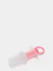 Кораллово-розовый шприц дозатор для ввода лекарств с мерным стаканчиком и мягким силиконовым наконечником