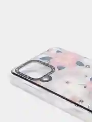 Розовый чехол Samsung Galaxy M32, Самсунг Галакси М32 твердый прозрачный с рисунком