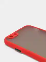 Красный чехол матовый полупрозрачный с цветными кнопками на iPhone 6, 6s