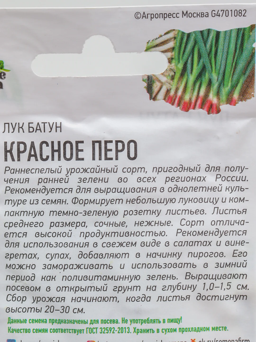 Семена Лук батун "Красное перо"