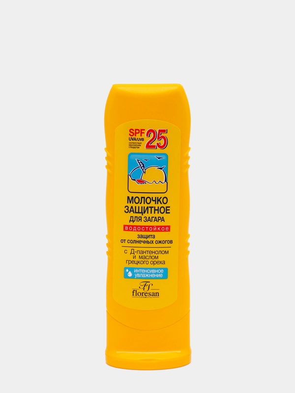 Молочко для загара солнцезащитное, водостойкое, SPF 25, 125 мл