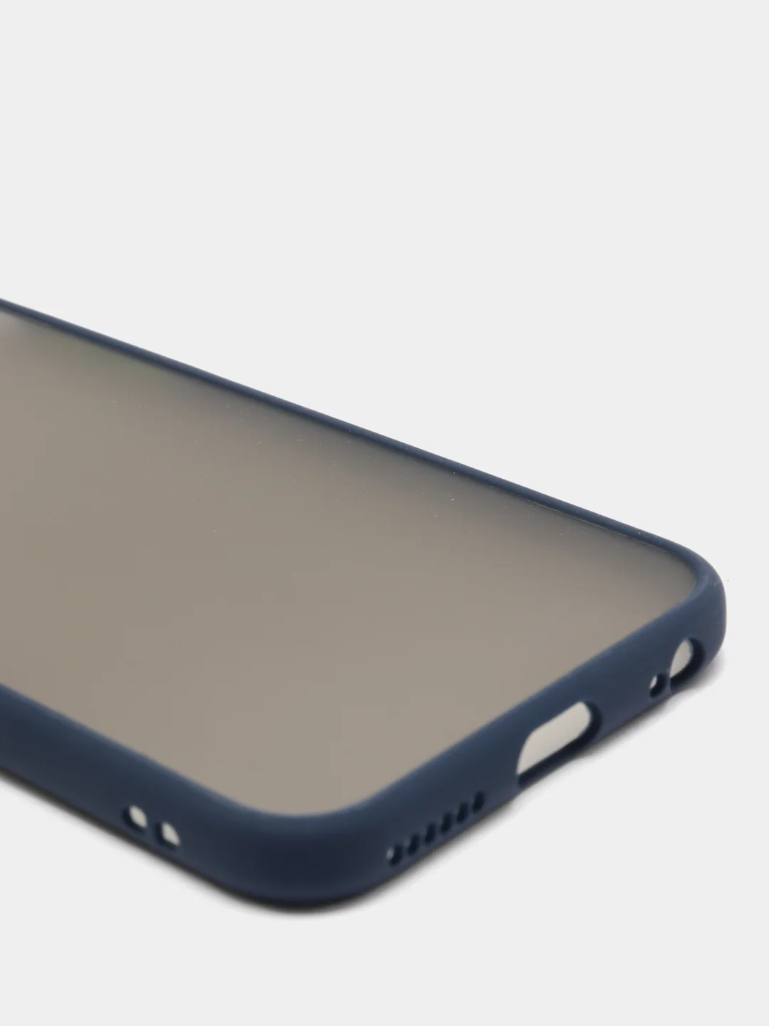 Темно-синий чехол матовый полупрозрачный с цветными кнопками на iPhone 6, 6s