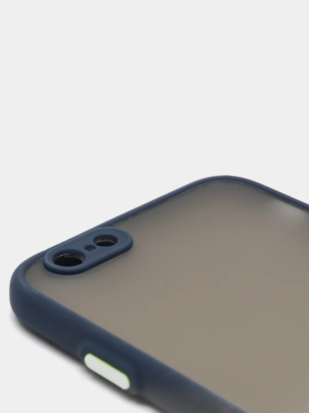 Темно-синий чехол матовый полупрозрачный с цветными кнопками на iPhone 6, 6s