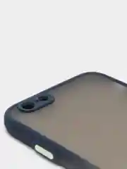 Темно-синий чехол матовый полупрозрачный с цветными кнопками на iPhone 6, 6s