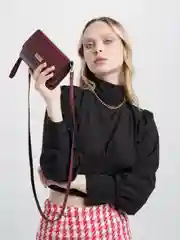 Бордовый сумка-клатч женская