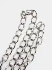 Серебряный цепь с карабинами для сумки, 110 см