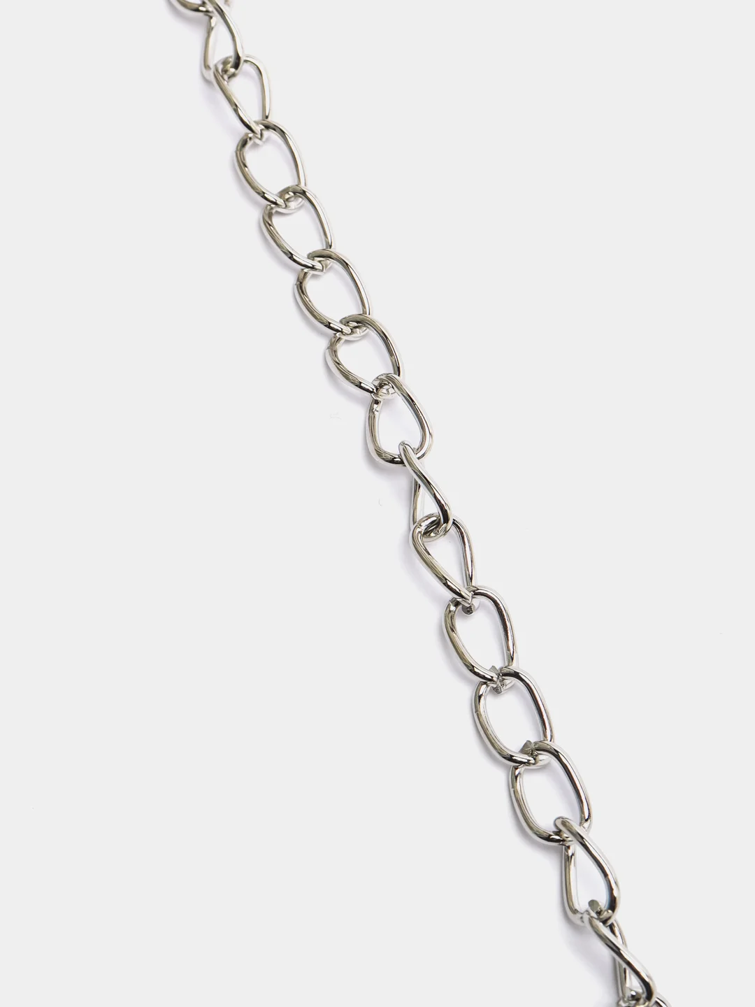 Серебряный цепь с карабинами для сумки, 110 см