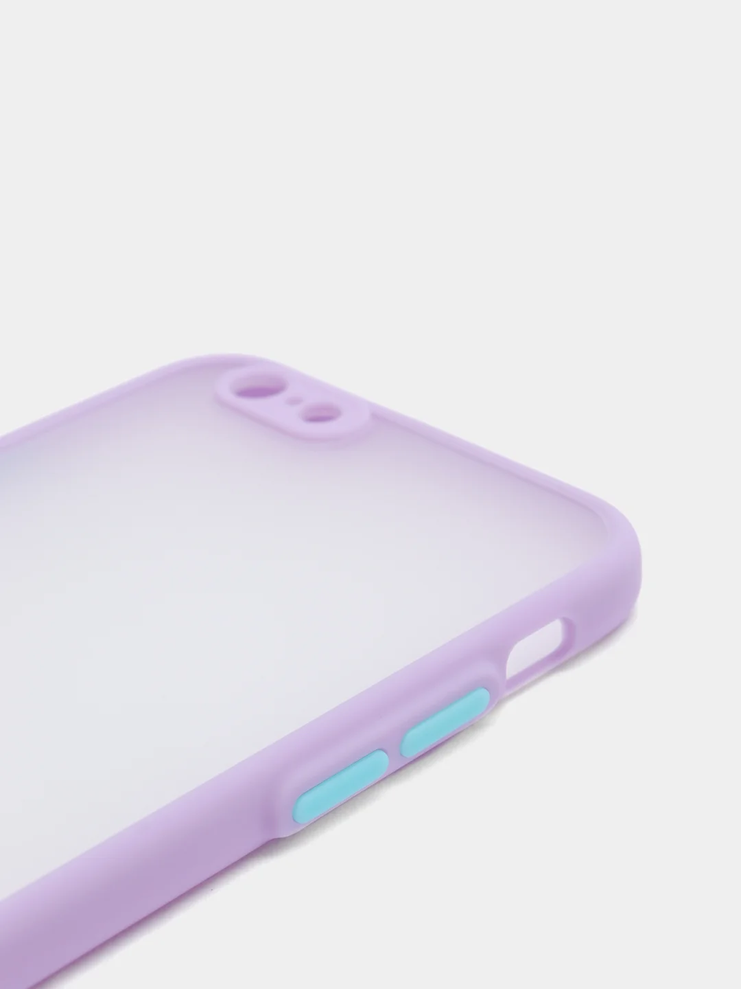 Лавандовый чехол матовый полупрозрачный с цветными кнопками на iPhone 6, 6s