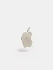 Серебряный металлическая наклейка-стикер "Яблоко iPhone" на телефон