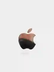 Серебряный металлическая наклейка-стикер "Яблоко iPhone" на телефон
