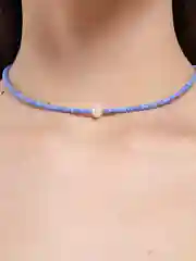 Синий меланж чокер из жемчуга и бисера/ колье/ цепочка/ нитка из бисера