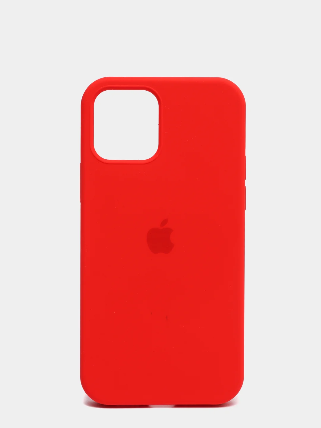 Красный чехол для iPhone 12 / 12 Pro (6.1") Silicone Case закрытый низ с логотипом