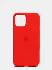 Красный чехол для iPhone 12 / 12 Pro (6.1") Silicone Case закрытый низ с логотипом